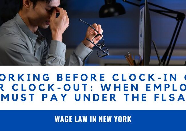 working off the clock FLSA pre shift meeting pay laws unpaid work employee rights FLSA overtime rules explained off the clock work violations do employers have to pay for pre shift work unpaid wages legal help Learn when employers must pay for pre-shift and off-the-clock work under the FLSA. Understand your rights and recover unpaid wages with Sanders Law Group.