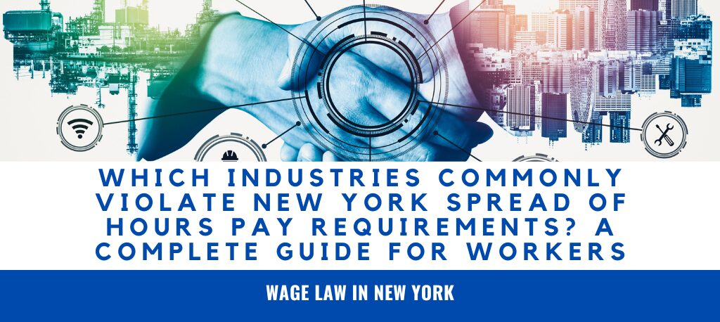 Discover which industries most commonly violate New York Spread of Hours Pay requirements, how wage theft occurs, employee rights, and what workers can do to recover unpaid wages. Sanders Law Group. New York Spread of Hours Pay Spread of Hours Pay Violations New York Wage Violations Unpaid Wages New York New York Labor Law Violations Employee Rights New York New York Wage Theft Lawyer